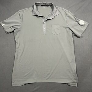 Ralph Lauren RLX Polo Shirt Mens XL Gray Logo Performance Golf Stretch Wicking